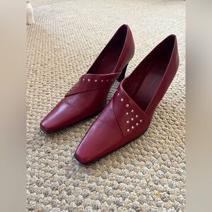 Jonathan Martin Red Leather High Heel Pumps Size 10